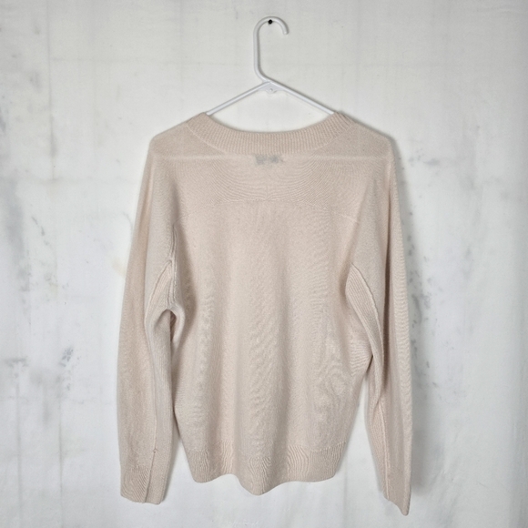 Madewell Cashmere V-Neck Sweater In Heather Oat - Picture 7 of 13